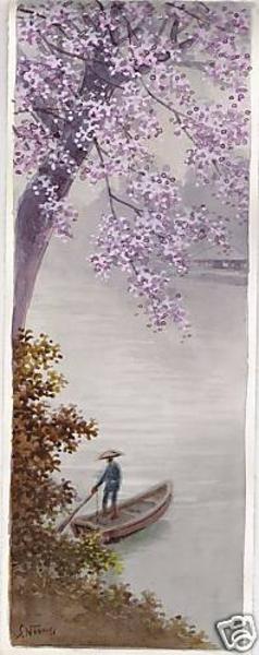 Boat on River in Spring