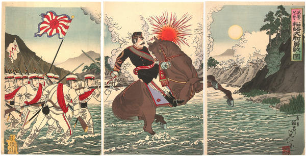 Picture of the courageous fight of Captain Matsusaki during the Song-hwan battle
