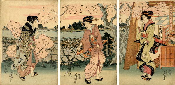 Three Bijin by the Sumidagawa