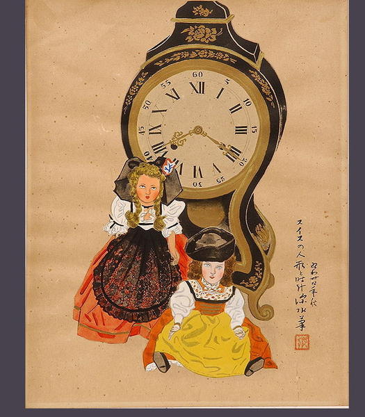 Swiss Doll and Clock