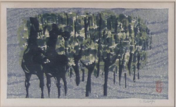 Unknown- two horses and forest