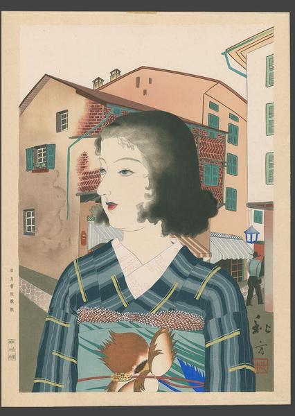 Japanese girl in a western port city
