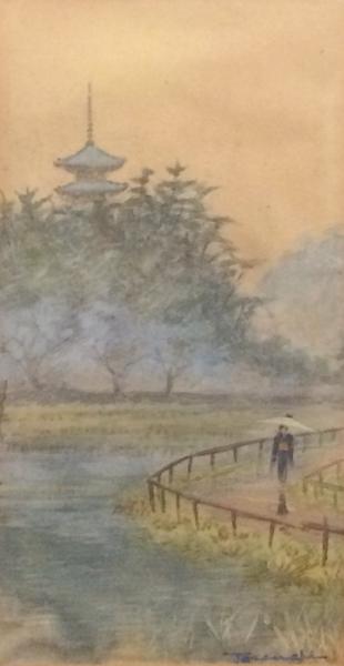 Pagoda in Rain