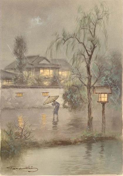 Rain storm at night