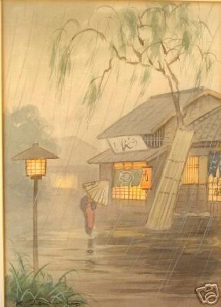 Rainy evening in town
