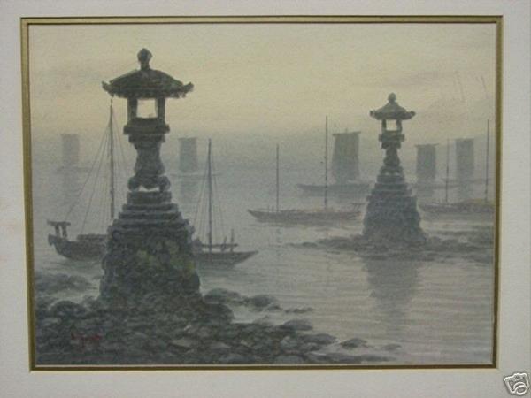 Harbour scenes with lanterns