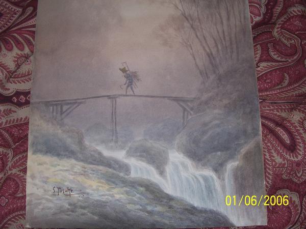 Pilgrim crossing river