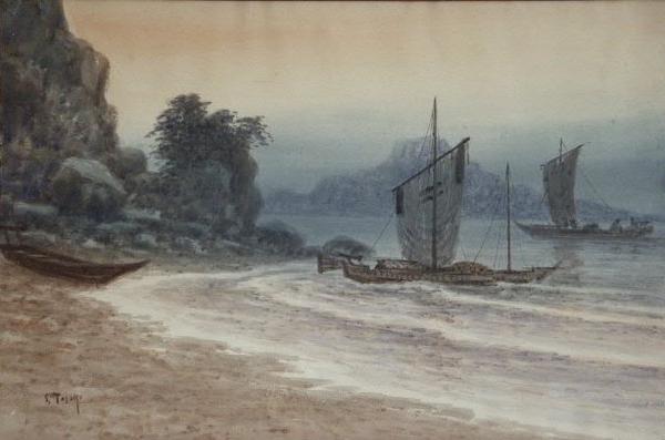 Sailboats near beach