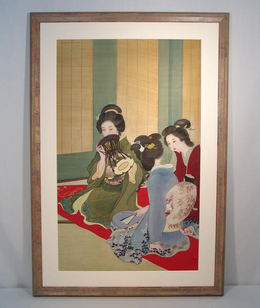 Three bijin and drum