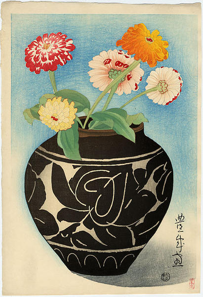 Zinnias in Vase