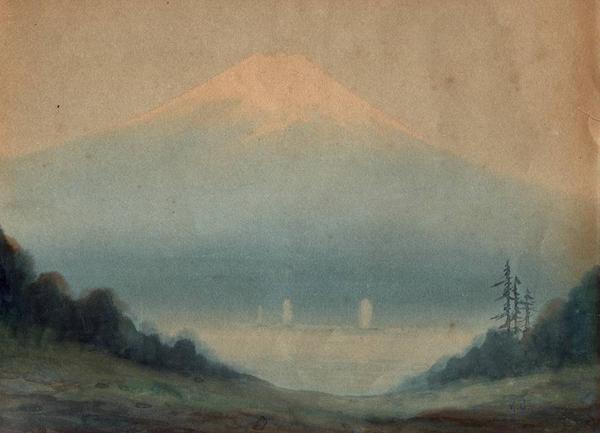 Sailboats on Lake by Mt Fuji