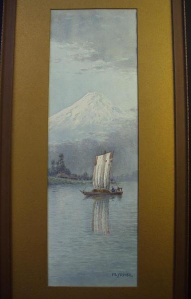 Mt Fuji and sailboat